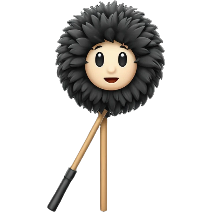 boom fluffy microphone with stick emoji
