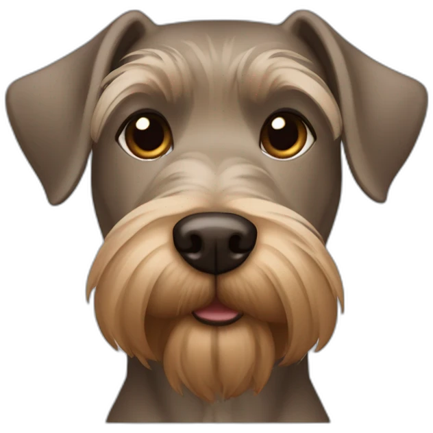 light brown york and light brown Schnauzer dog mix emoji