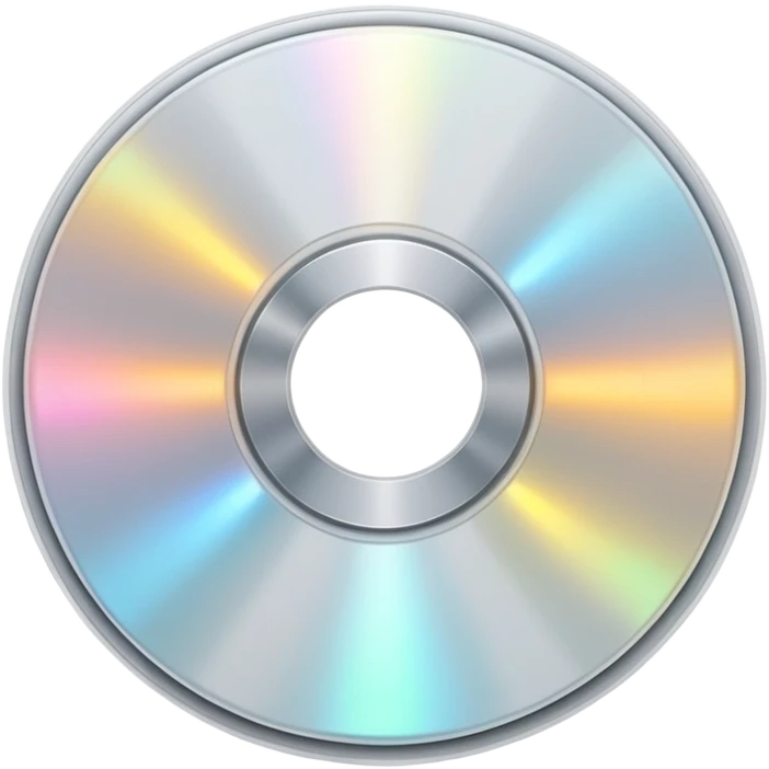 белый светящийся CD-диск, no background emoji