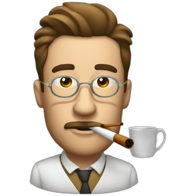 man smoking cigar and drinking tea from glass emoji