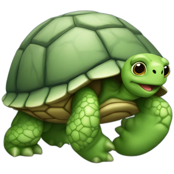 Tortue sur un ovni emoji