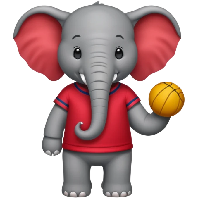 elephant with crimson jersey on emoji