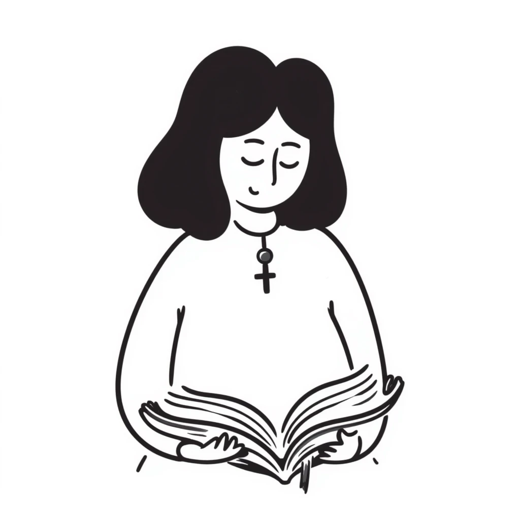 woman reading a bible emoji