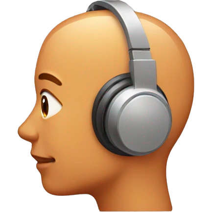 Close up of an ear, listening to podcast emoji