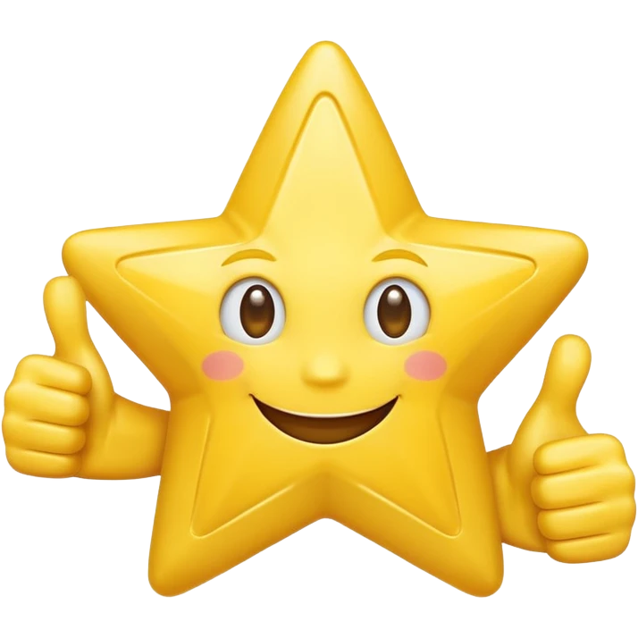 HD a smiling happy star with both hands doing thumbs up  emoji