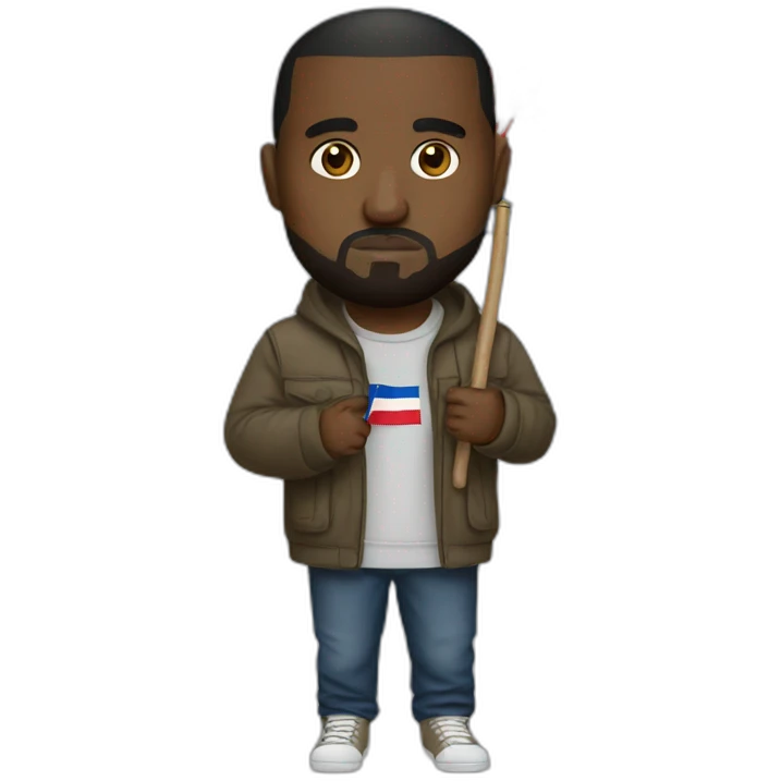 kanye west holding serbian flag emoji