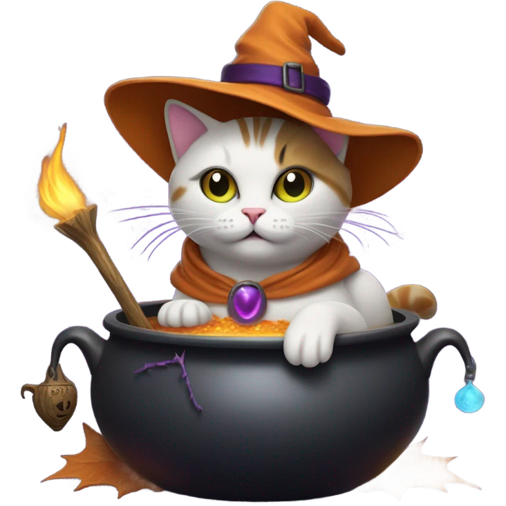 Cat doing witchcraft emoji