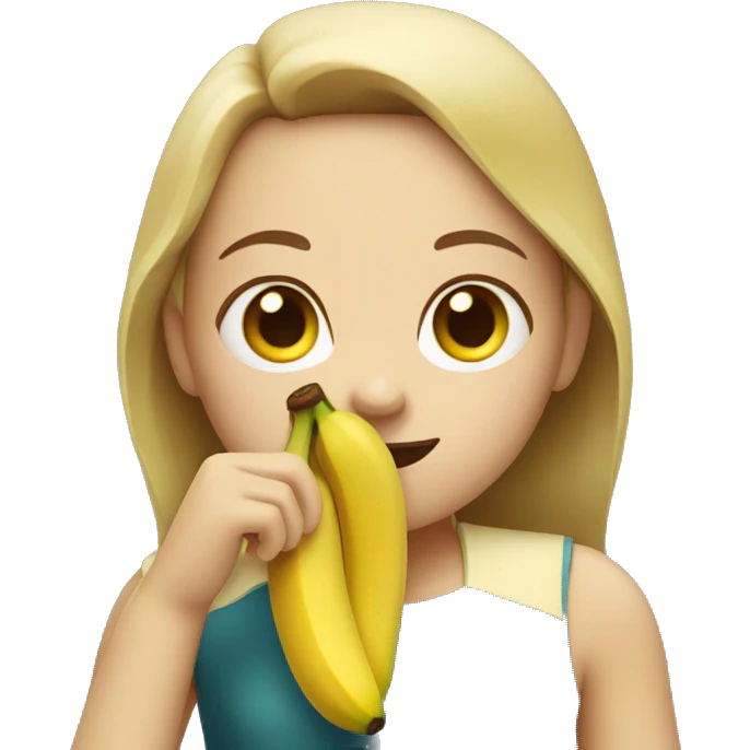Girl eating banana emoji