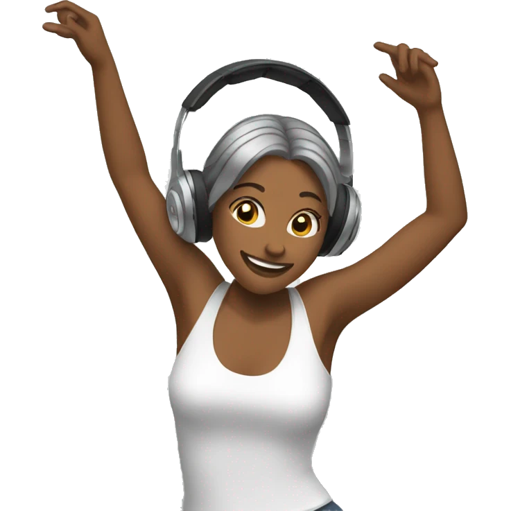 woman dancing with headphones emoji