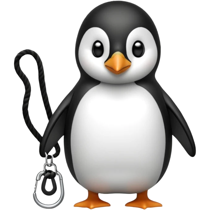 Penguin with leash on visible emoji