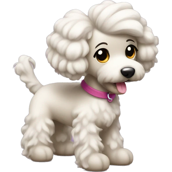 Caniche toy little doggy with a ponytail  emoji