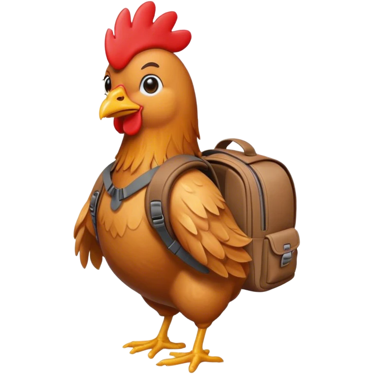 Chicken with a backpack  emoji
