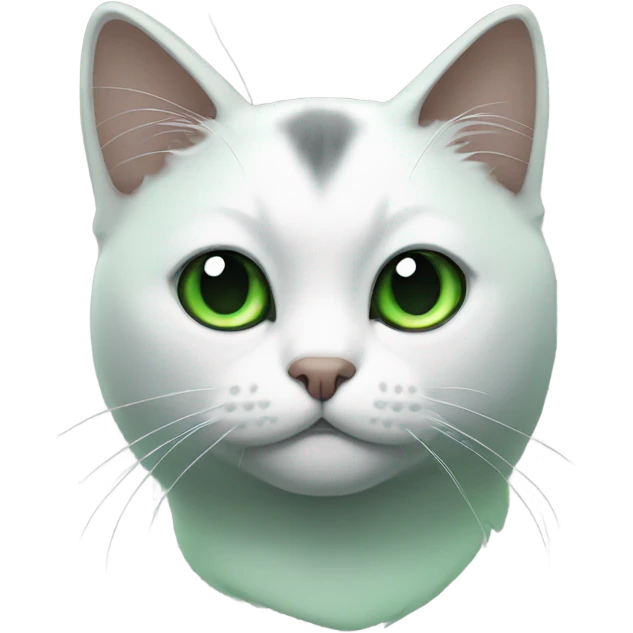 Black, white and  eyes green cat emoji