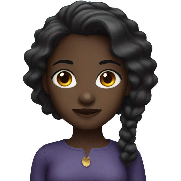 Pretty Dark-skinned girl with dark hair emoji