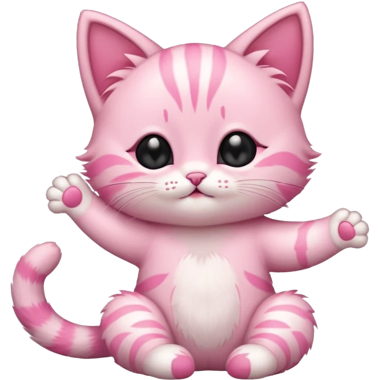 Baby pink kitten stretching  emoji