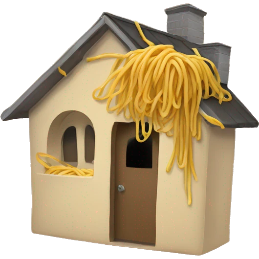 Spaghetti on a house  emoji