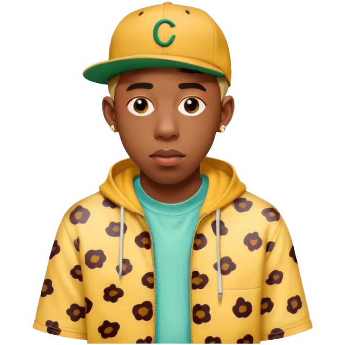Tyler the Creator rapper with his distinctive style and colorful outfits emoji