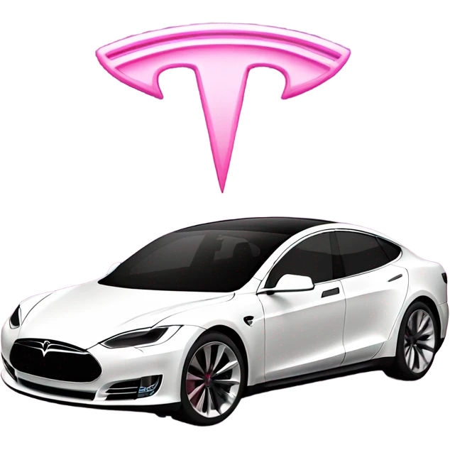 tesla with pink interior  emoji