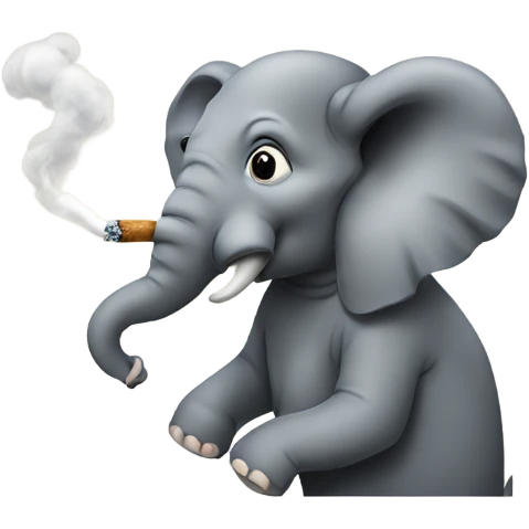 An elephant smoking  emoji