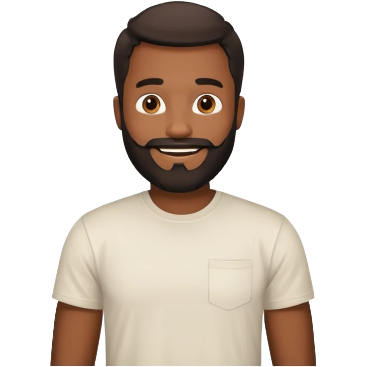 black bearded man in white t shirt emoji