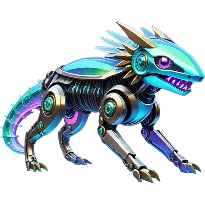  Epic legendary rare glowing mechanical Shiny sparkly transparent bioluminescent luminescent vibrant bright pastel dark exotic iridescent colorful gradients futuristic modern metallic glossy glittery fantasy-cyber-Fakémon-Vernid-creature emoji
