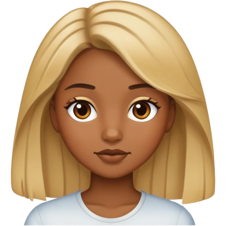 Brown and blonde hair brown skin girl emoji