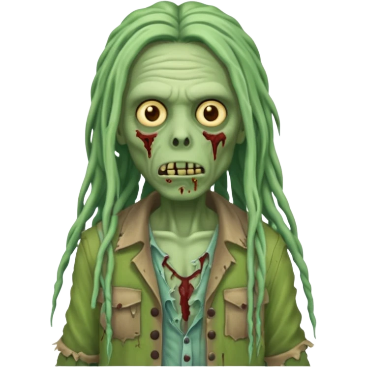 The zombie emoji with long locs emoji