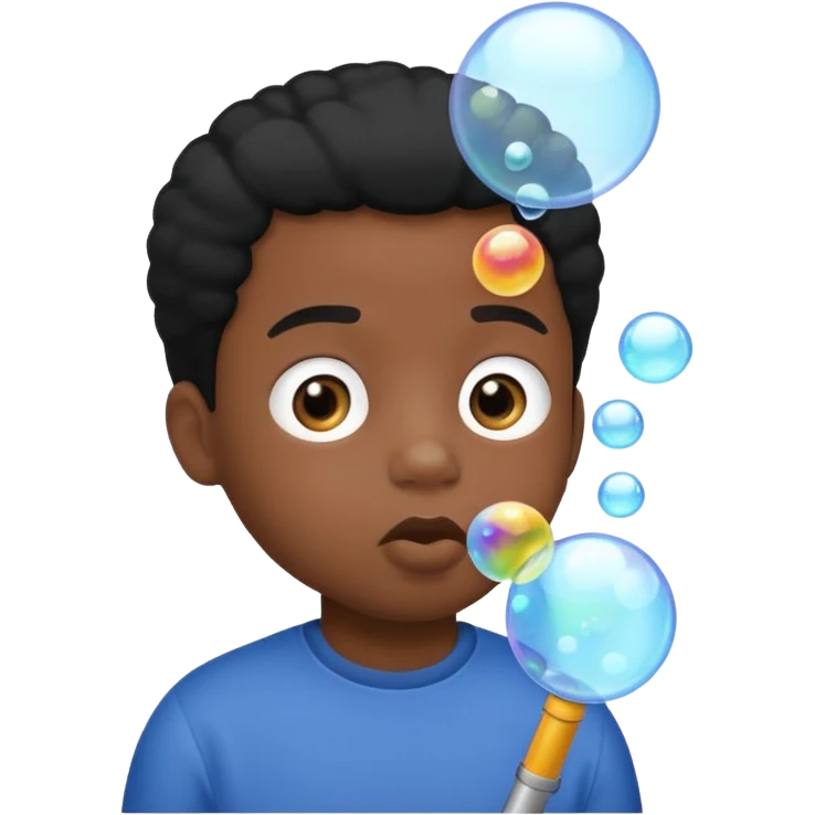 Bubble Blowing black Kid emoji