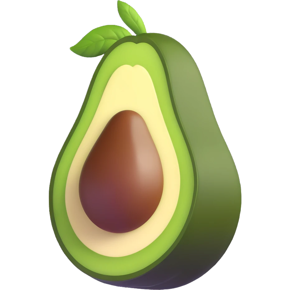 whole avocado with green exterior skin emoji