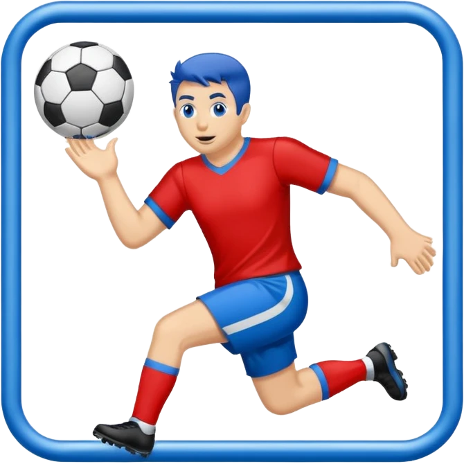 
 “Goal” sign comic style blue (#00A3E0) and red (#F9423A)  emoji