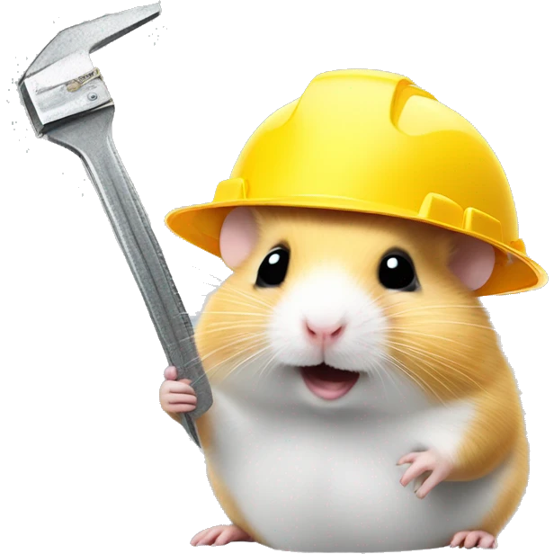 hamster head in a construction helmet with a wrench emoji