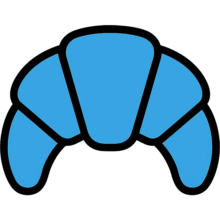 blue Danish croissant icon emoji