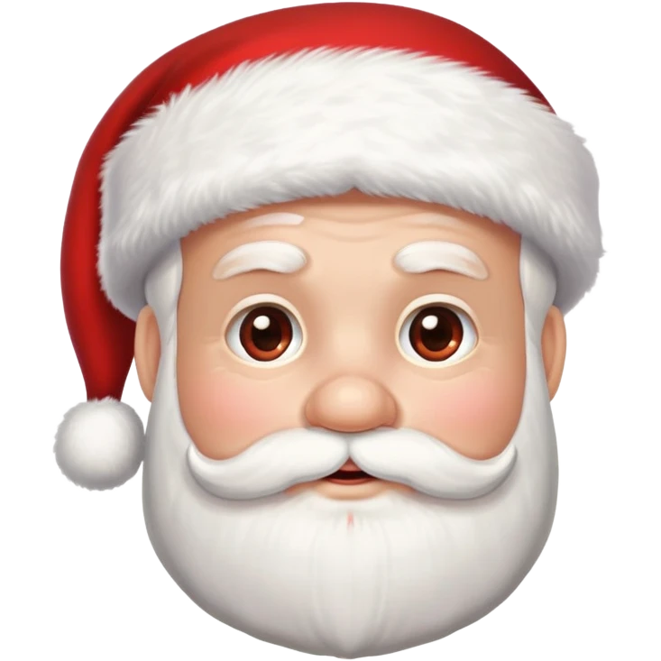 Santa Claus head with rosy cheeks, white beard, and red hat with white trim emoji
