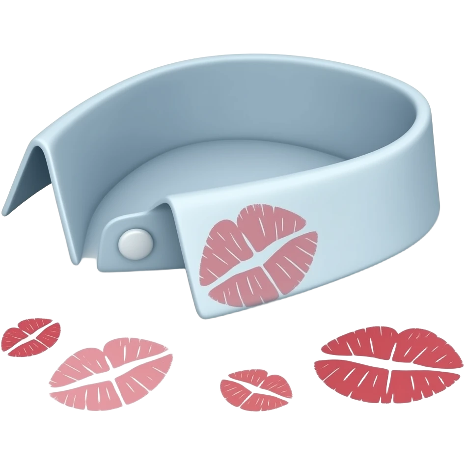 A shirt collar with lipstick kiss marks, discarded on the floor emoji