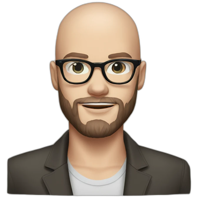 nicholas hoult bald with beard and glasses emoji
