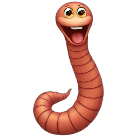 polite worm emoji