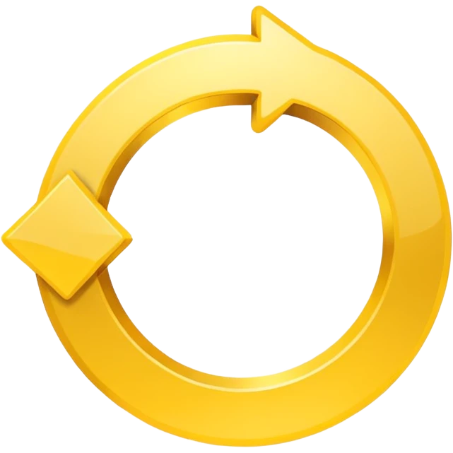 Prompt 15: "Is your backup plan."
Graphic: 🔄 Refresh/loop arrows icon (white with yellow highlights).
Animation: Arrows rotate smoothly.
Background: Transparent. emoji