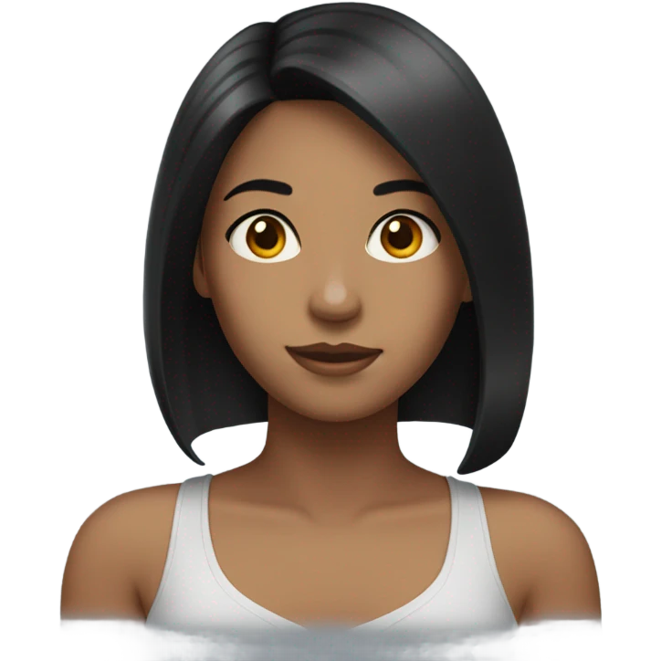 girl with medium black hair  emoji