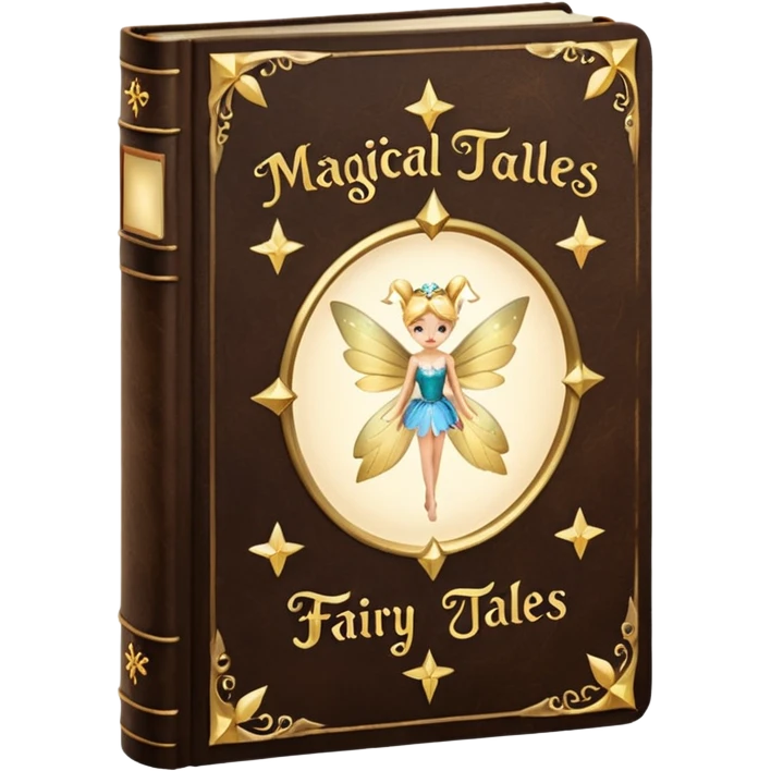 magical fairy tales book with sparkles, no characters emoji
