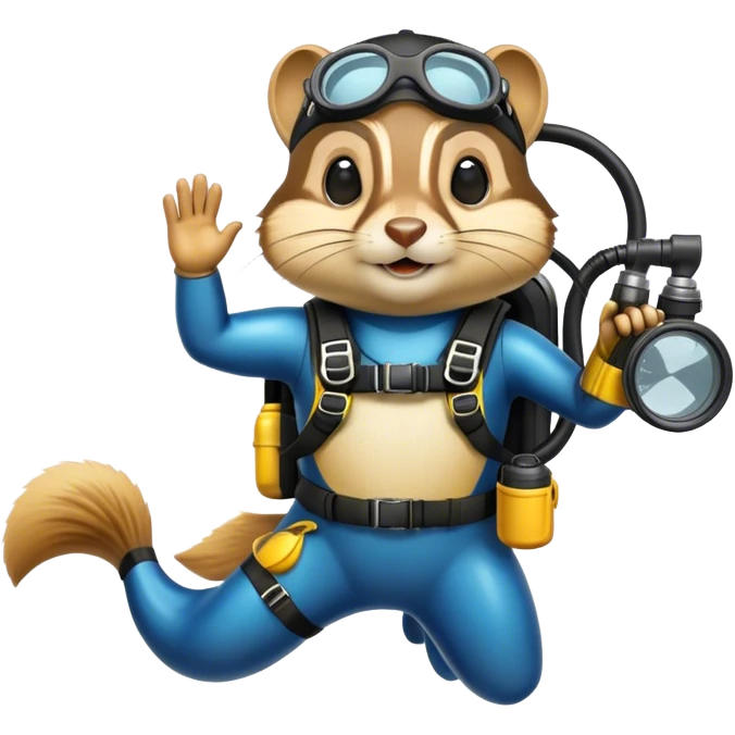 Chipmunk scuba diver  emoji
