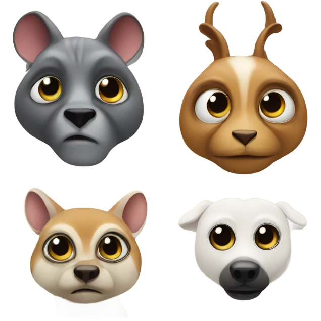 4 crazy animals emoji