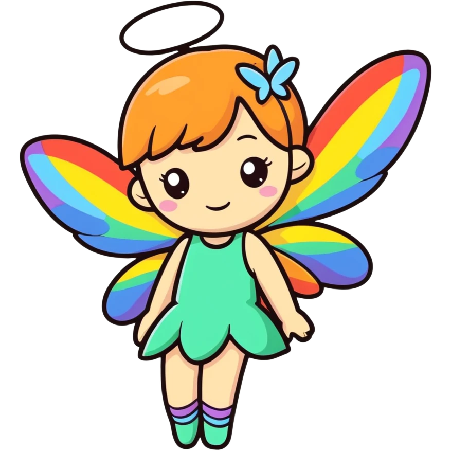 A Fairy with Rainbow Wings emoji