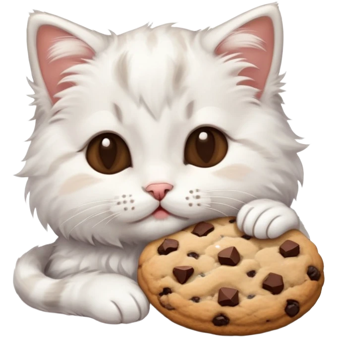 Sleepy kitten eating cookies  emoji