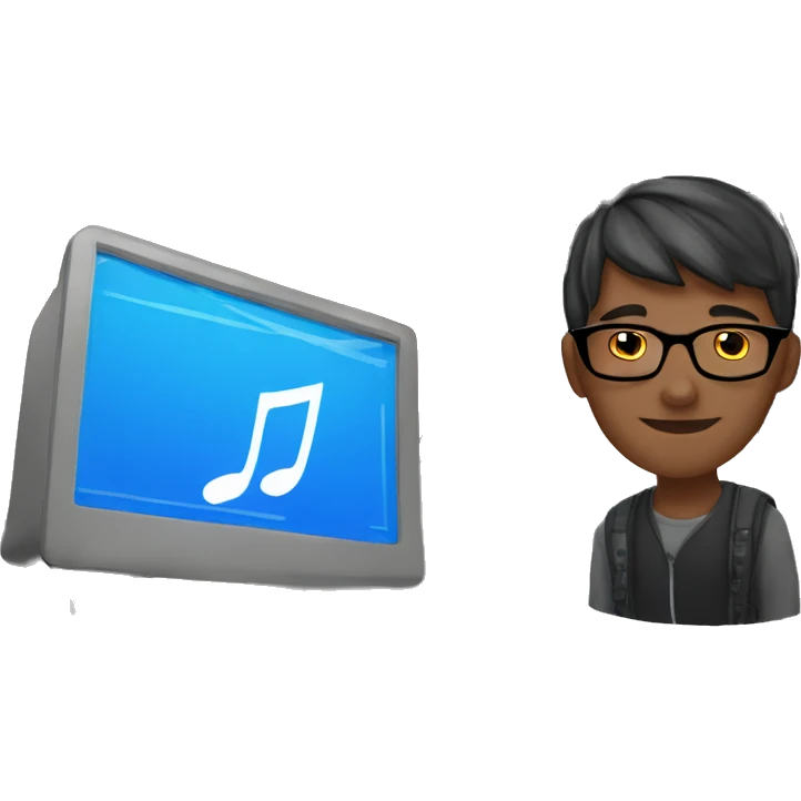 nerdy boy at computer emoji