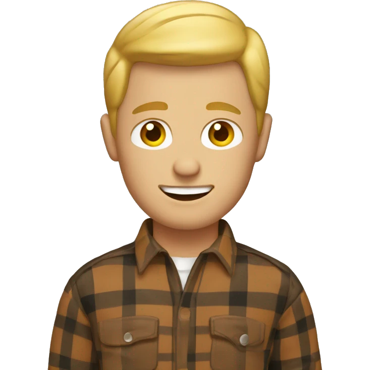 Blonde man with brown plaid shirt

 emoji