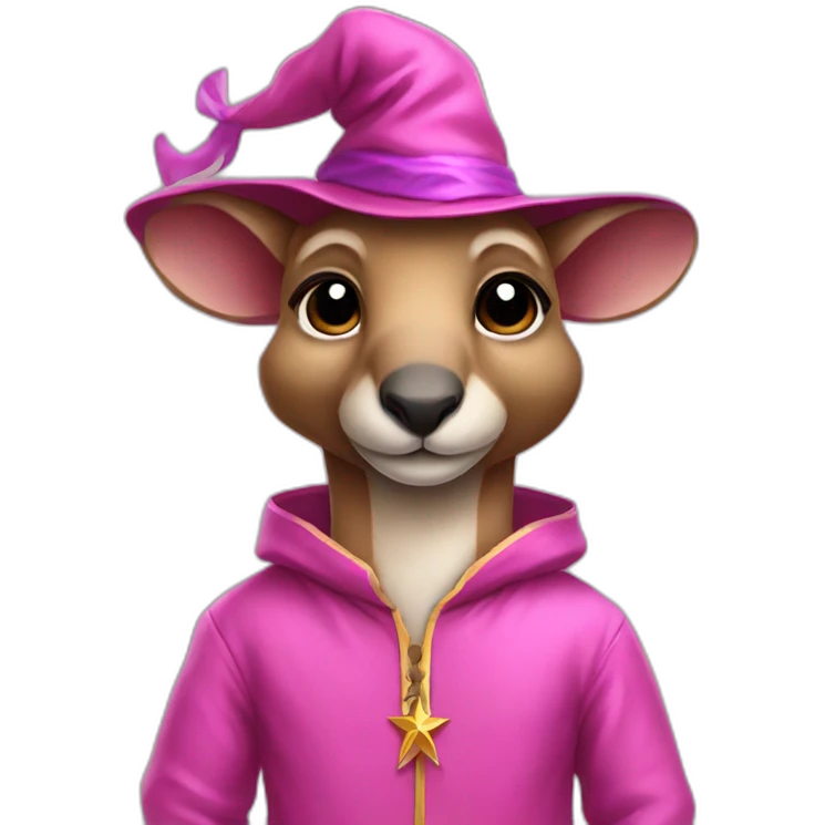 kangaroo pink Wizard clothe emoji