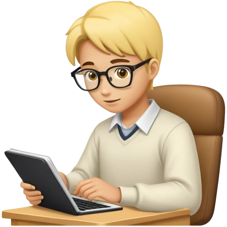 yellow students read and type emoji