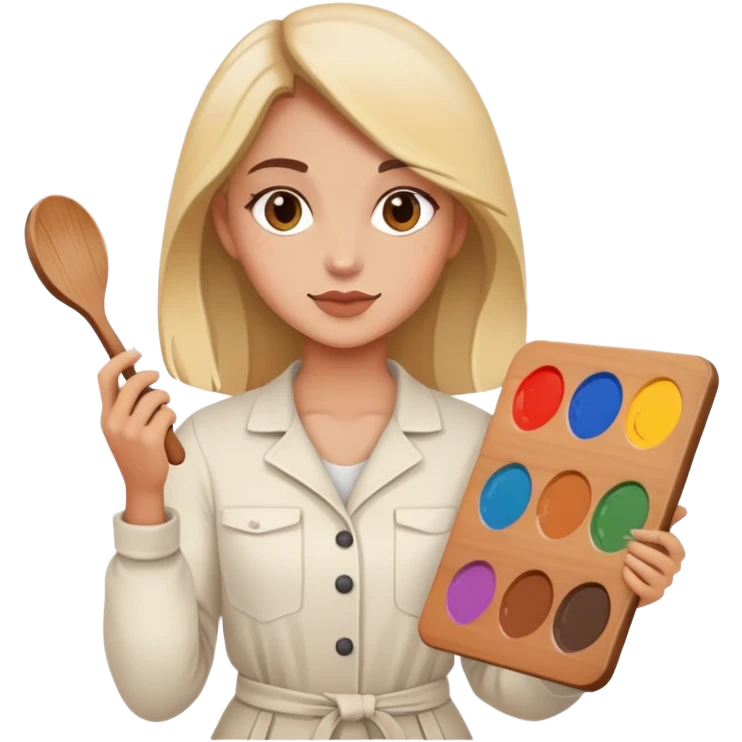 Female painter artist with palette emoji