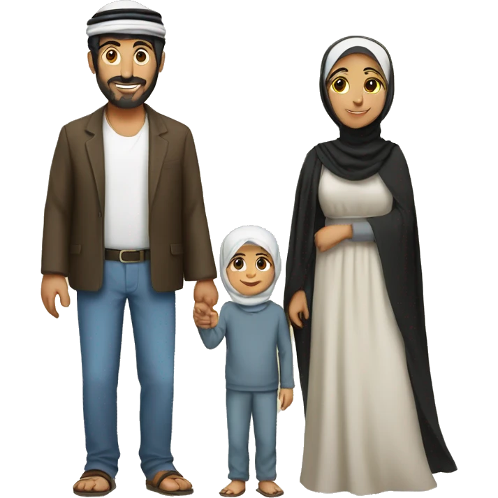 Arab and Turkish family  emoji