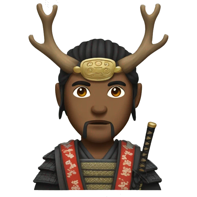 Samurai with a deer mask emoji